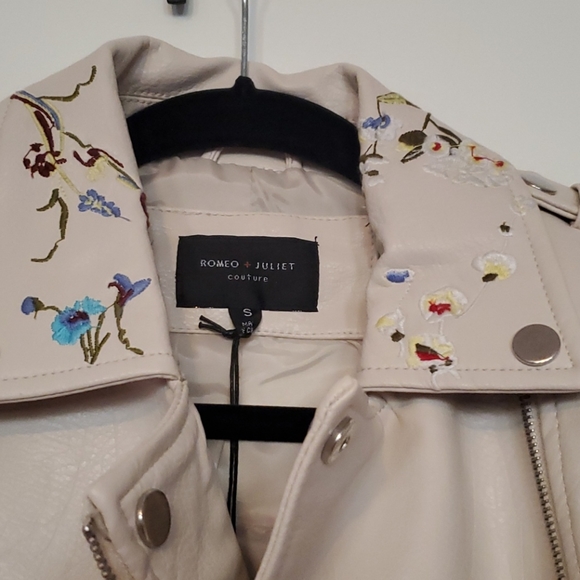 NWT Vegan Leather embroidered jacket - Picture 4 of 9